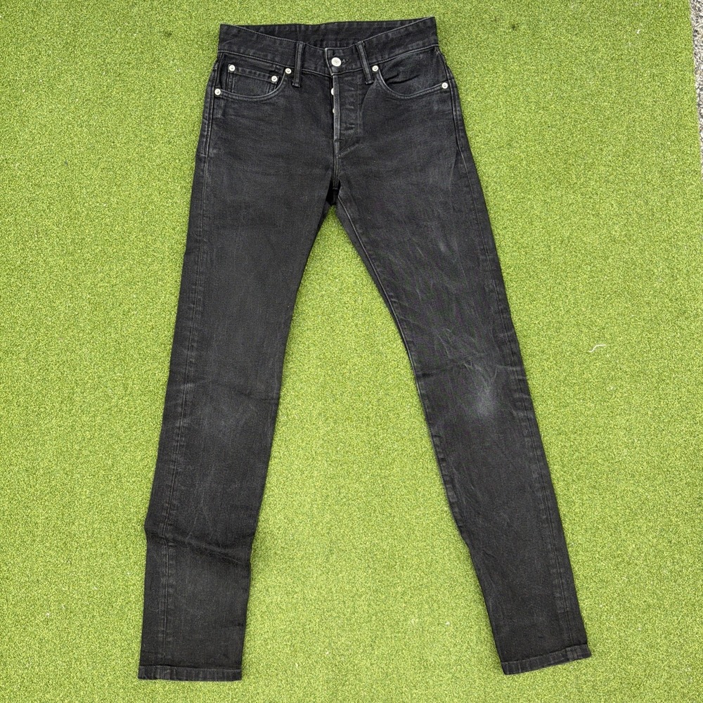 Buck Mason Jeans Maverick Slim Button Fly Black 14 Oz.Double Dipped Men's 28x34